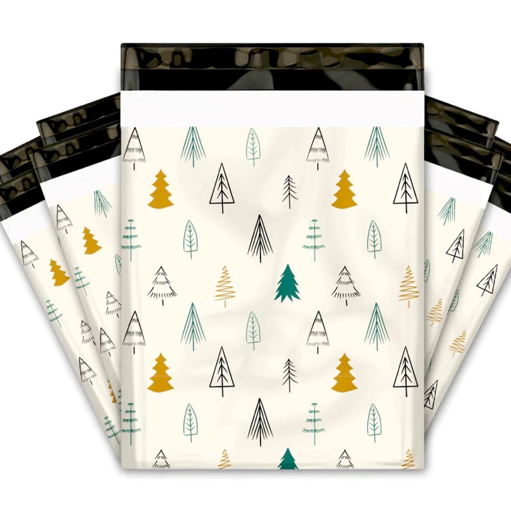 4 SETS LEFT🌲20 Large Designer Winter Fir Tree Poly Mailers 10 x 13 inch